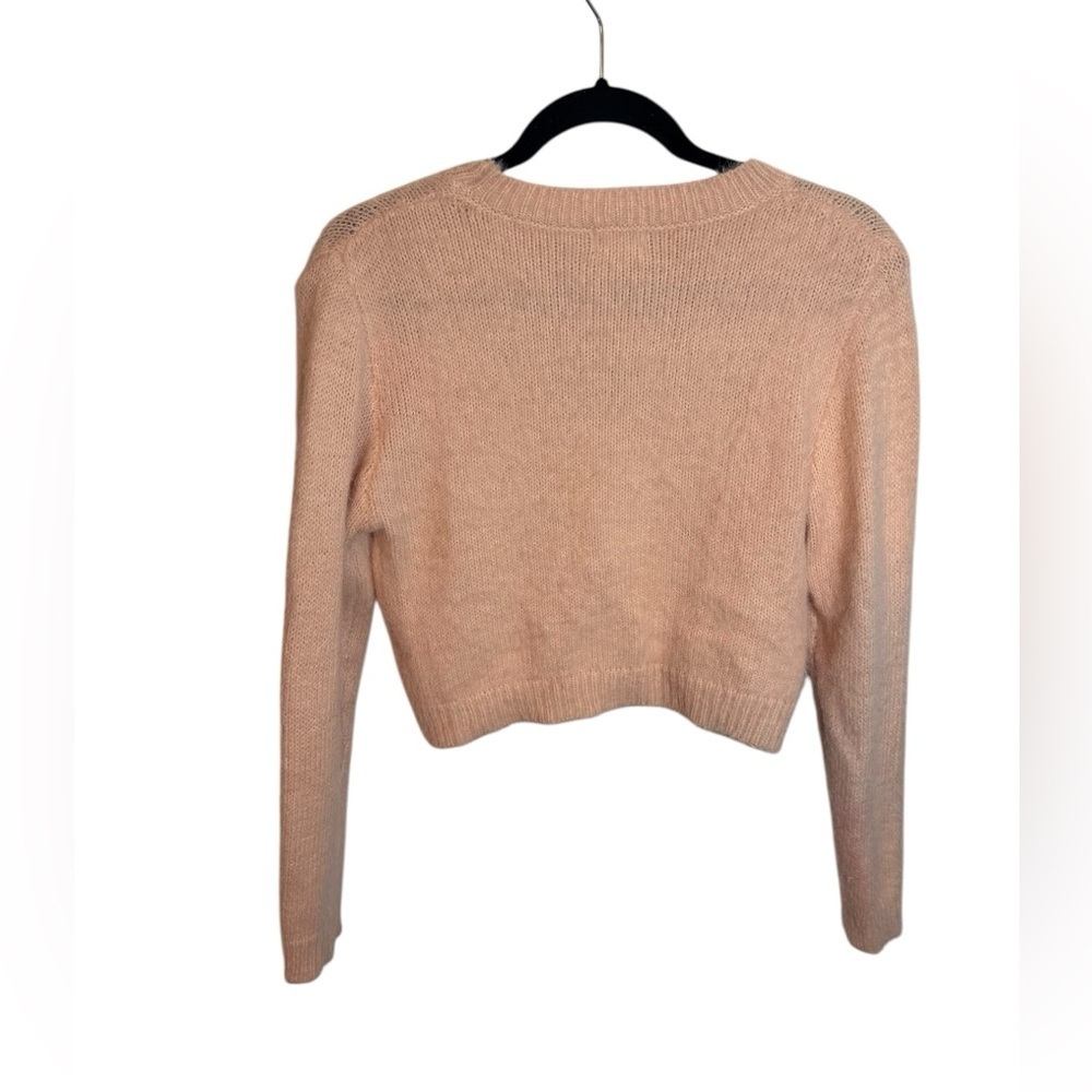 Le Lis Baby Pink Fuzzy Heart Cut Out Sweater - Picture 2 of 5